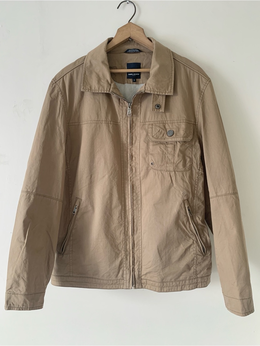 DANIEL HECHTER Tan Zip-Front Bomber Jacket